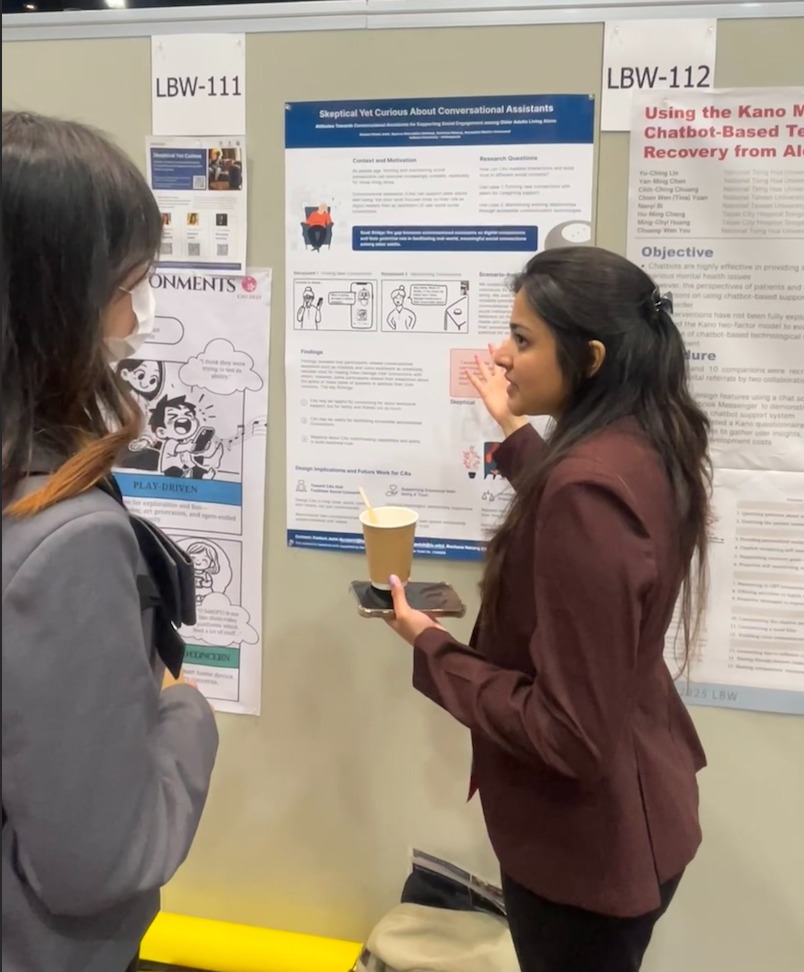Kasturi Joshi presenting research at ACM CHI 2025 in Yokohama, Japan